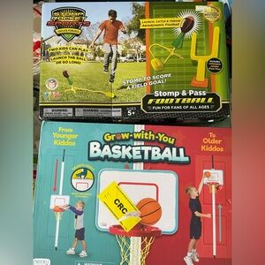 Stomp & Pass Football and Grow-with-You Basketball Set